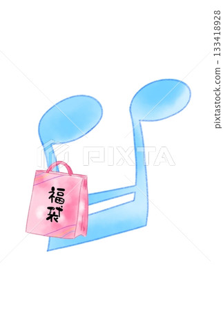 Musical note with lucky bag 133418928