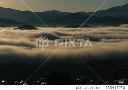 Sea of clouds and cityscape Sea of clouds and cityscape 133418950