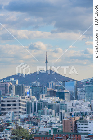 Seoul, South Korea - 21 Nov 2025 : View of downtown cityscape and Seoul tower in Seoul, South Korea Seoul, South Korea - 21 Nov 2025 : View of downtown cityscape and Seoul tower in Seoul, South Korea 133419056