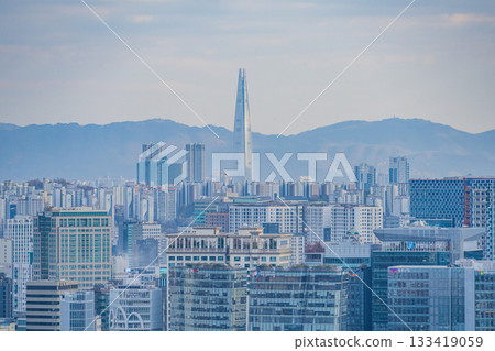 Seoul, South Korea - 21 Nov 2025 : View of downtown cityscape and Seoul tower in Seoul, South Korea Seoul, South Korea - 21 Nov 2025 : View of downtown cityscape and Seoul tower in Seoul, South Korea 133419059