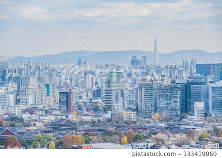 Seoul, South Korea - 21 Nov 2025 : View of downtown cityscape and Seoul tower in Seoul, South Korea Seoul, South Korea - 21 Nov 2025 : View of downtown cityscape and Seoul tower in Seoul, South Korea 133419060