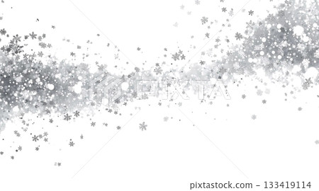 Winter snow scene background material - A photo-style collection of beautiful winter image background design materials with fantastic snow crystals and light particles dancing. 133419114