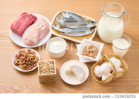 A variety of protein foods A variety of protein foods 133419255