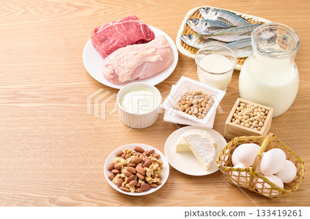 A variety of protein foods A variety of protein foods 133419261