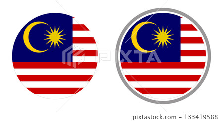 Malaysia Flag Circular Icon Set and Modern Flat Design Basic Geometric Shapes Icons. Malaysia Flag Circular Icon Set and Modern Flat Design Basic Geometric Shapes Icons. 133419588