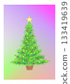 Watercolor Christmas tree background 133419639