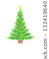 Watercolor christmas tree 133419640