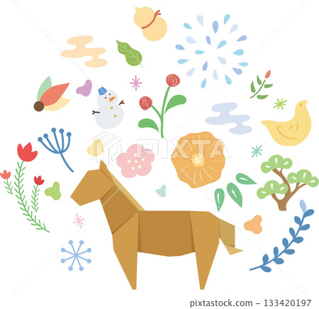 New Year's decorations, Year of the Horse, Nordic style 133420197