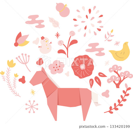 New Year's decorations, Year of the Horse, Nordic style New Year's decorations, Year of the Horse, Nordic style 133420199