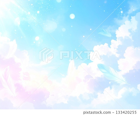 羽毛在藍天中舞動，宛如奇幻童話。 133420255