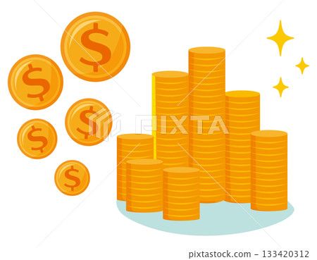 美元硬幣插圖 133420312