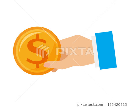 美元硬幣插圖 133420313