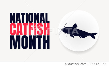 National Catfish Month Designs, Fishing and Seafood Vector Art 133421155