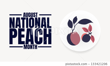 National Peach Month Designs, Juicy Fruit Art and Vector Graphics 133421206