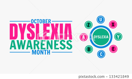 Dyslexia Awareness Month Support and Education Design 133421849