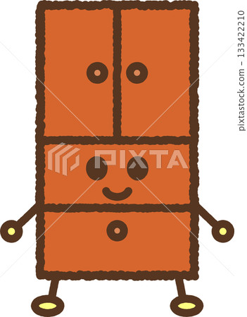 手繪人物插畫圖示：抽屜櫃 133422210