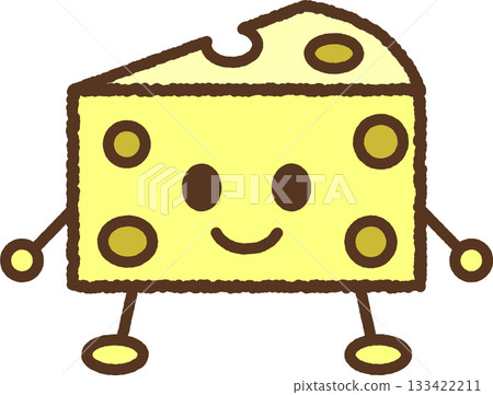 Hand-drawn character illustration icon: Cheese 133422211