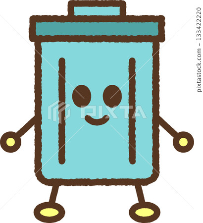 Hand-drawn character illustration icon: Plastic bucket 133422220