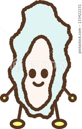 手繪角色插畫圖示：牡蠣 133422231