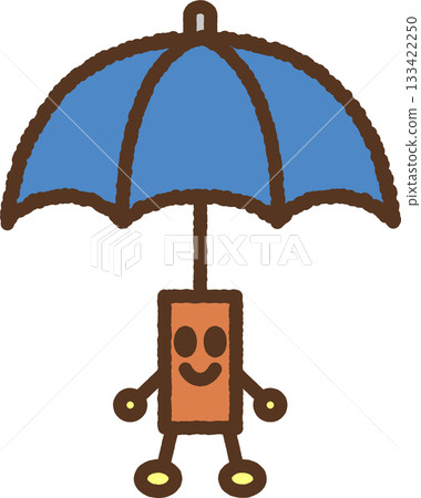 Hand-drawn character illustration icon: Umbrella 133422250