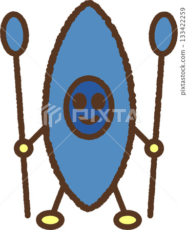 Hand-drawn character illustration icon: Rowboat 133422259