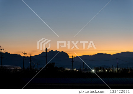 Sunset seen over the mountains Sunset seen over the mountains 133422951