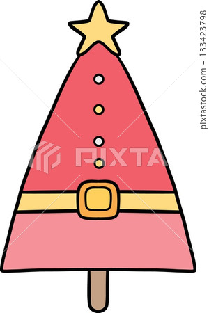 christmas Christmas tree illustration with star and festive colors. christmas Christmas tree illustration with star and festive colors. 133423798