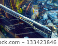 Miniature diorama-style photo of a Shinkansen heading to Nagoya Station seen from the Sky Promenade 133423846