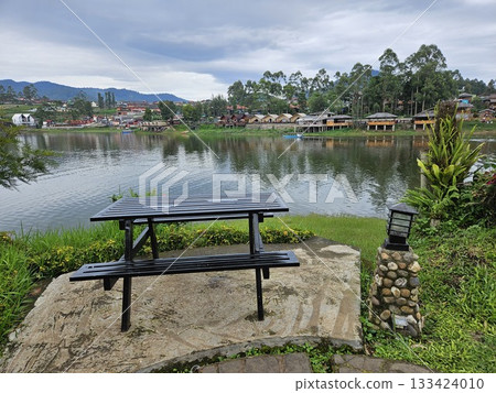 this is view at Pengalengan area with lake side situation  133424010