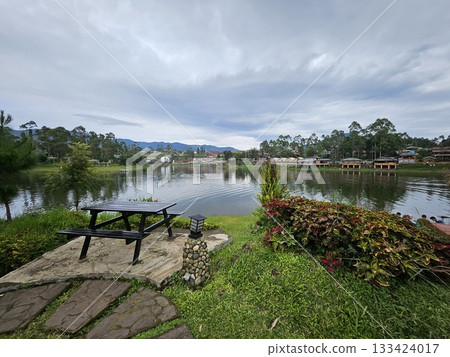 this is view at Pengalengan area with lake side situation this is view at Pengalengan area with lake side situation 133424017