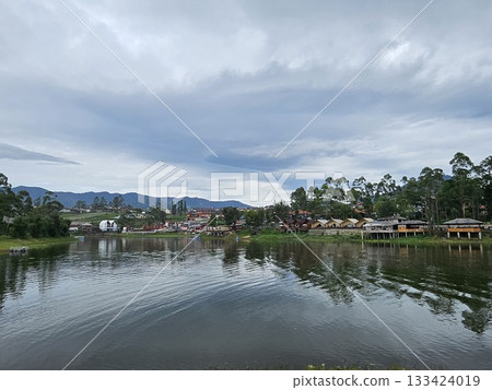 this is view at Pengalengan area with lake side situation this is view at Pengalengan area with lake side situation 133424019