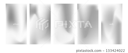 Dark metallic mobile bg. Silver foil gradient on black with subtle chrome texture. Vector illustration 133424022