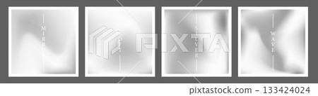 Aesthetic metal art print. Subtle silver mirror gradient with chrome texture for minimalist home decor. Vector illustration Aesthetic metal art print. Subtle silver mirror gradient with chrome texture for minimalist home decor. Vector illustration 133424024