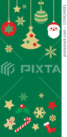 Cute Christmas tree ornament frame illustration 133424091