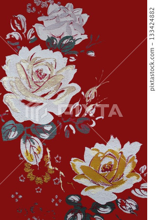 古董花卉圖案腰帶布料 133424882