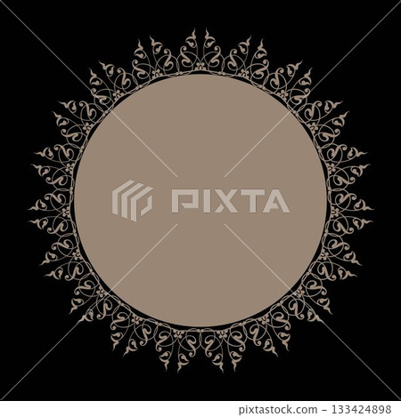 Oriental golden vector pattern with arabesques and floral elements. Traditional classic ornament. Mirror Oriental golden vector pattern with arabesques and floral elements. Traditional classic ornament. Mirror 133424898
