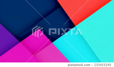 色彩鮮豔的不對稱幾何背景 133425245