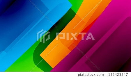 色彩鮮豔的不對稱幾何背景 133425247