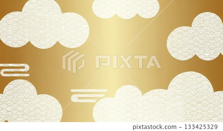 An elegant background design featuring simple white and gold Japanese patterns. An elegant background design featuring simple white and gold Japanese patterns. 133425329