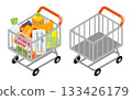 Shopping cart in progress 133426179