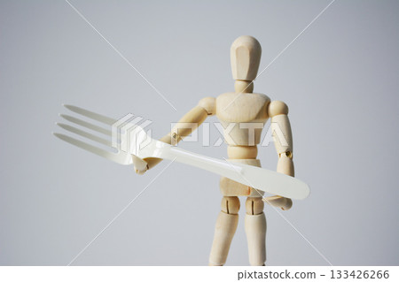 Drawing doll with a fork Drawing doll with a fork 133426266