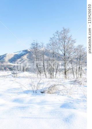 Frost on the countryside (Hiruzen Plateau) 133426650