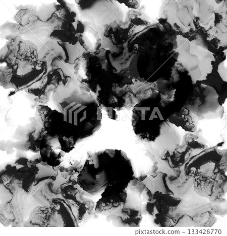Sumi-e monochrome fluid texture: marble pattern background material Sumi-e monochrome fluid texture: marble pattern background material 133426770