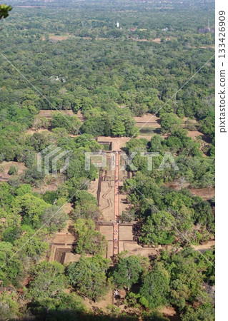 View from the palace at the top of Sigiriya Rock [Sri Lanka] 133426909
