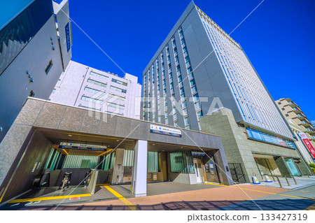 Yokohama cityscape in Japan on November 22nd, with views of Yokohama Station entrances and exits 133427319