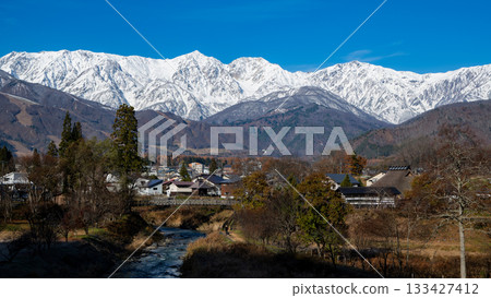 View of the Northern Alps from Oide Park, Hakuba Village, Nagano Prefecture View of the Northern Alps from Oide Park, Hakuba Village, Nagano Prefecture 133427412