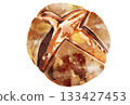 Watercolor illustration of hard bread 133427453