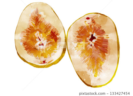 Illustration of a cross section of a cut fig Illustration of a cross section of a cut fig 133427454
