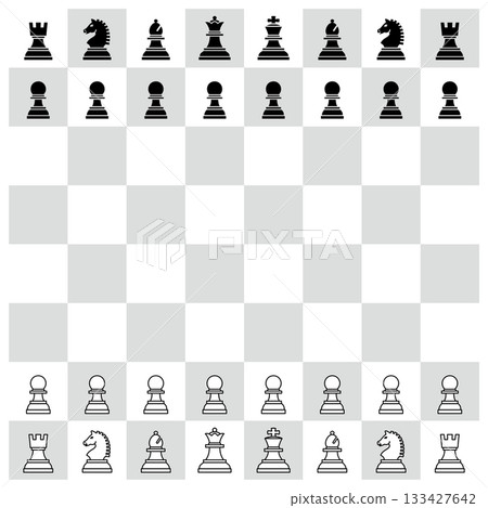 一套各種形狀的國際象棋棋子圖示向量插圖 133427642