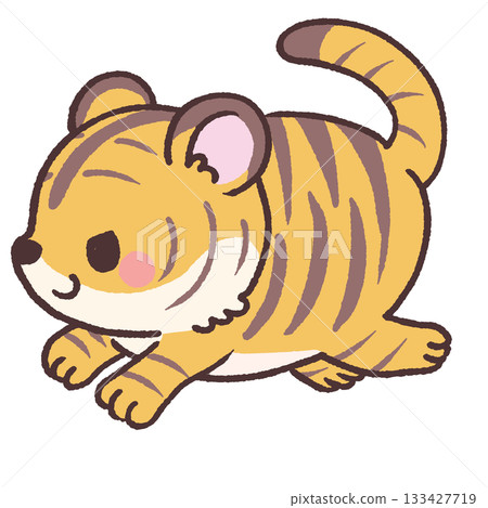 一隻奔跑的老虎的插圖 133427719